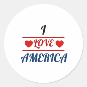 Classic Round Sticker - I Love America