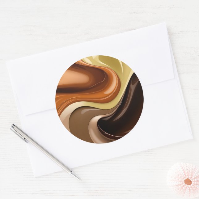 Classic round sticker in stylish graphic (Envelope)
