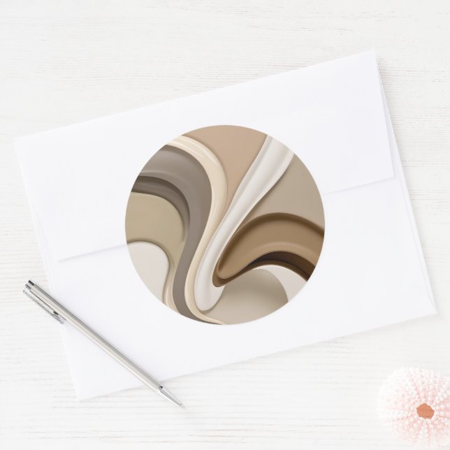 Classic round sticker in stylish graphic (Envelope)