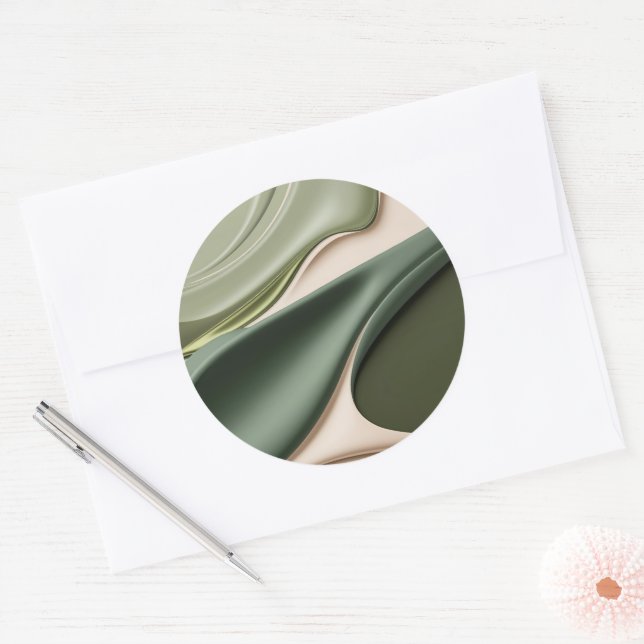 Classic round sticker in stylish graphic (Envelope)