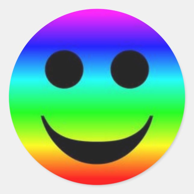 Classic Round Sticker/Rainbow Face Classic Round Sticker (Front)