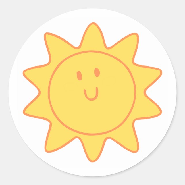 Classic Round Stickers (Cute Design) (Front)