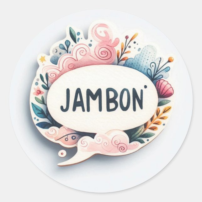 Classic round stickers (Ham) (Front)