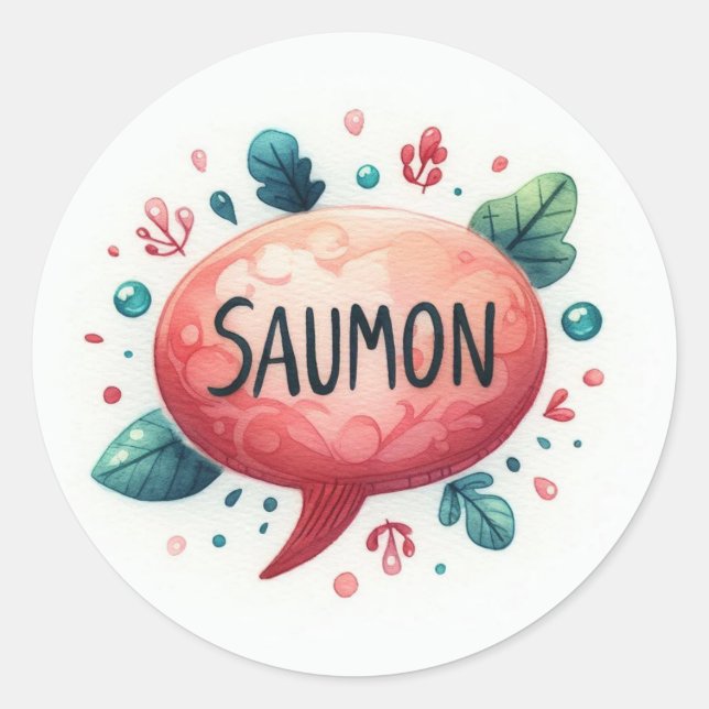 Classic round stickers (Salmon) (Front)
