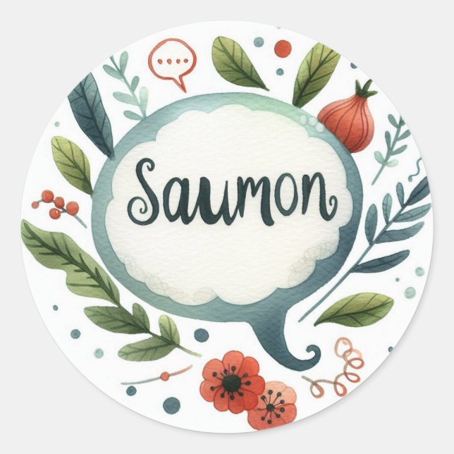 Classic round stickers (Salmon) (Front)
