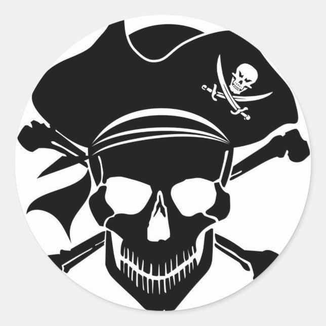 Classic Round Stickers – Skeleton Design (Front)