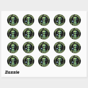 Classic Round Stickers – Space Alien Characters