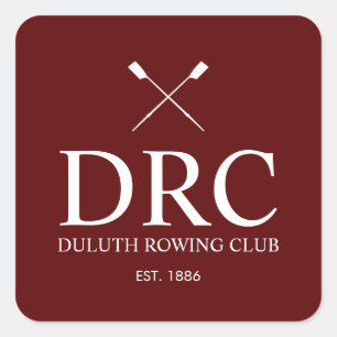 Classic Rowing Club Monogram Square Sticker