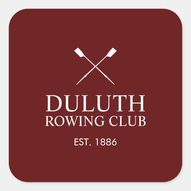 Classic Rowing Club Square Sticker (Front)