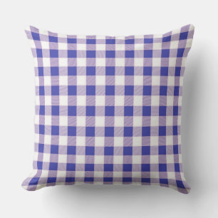 Classic Royal Blue Gigham Pattern Throw Pillow