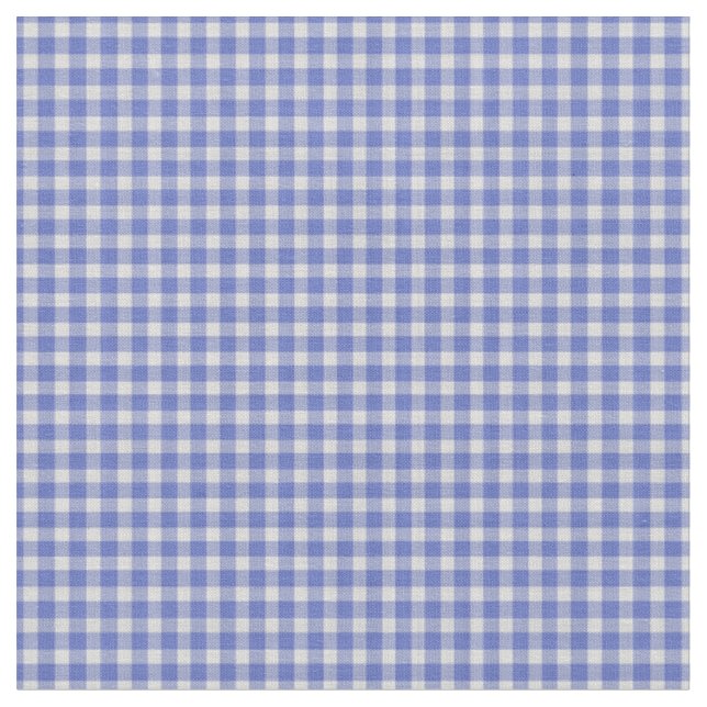 Classic Royal Blue Gingham Check Fabric (Close Up)