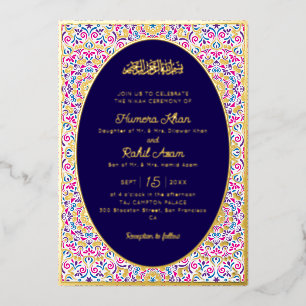 Classic Royal Blue Gold Accents Muslim Wedding
