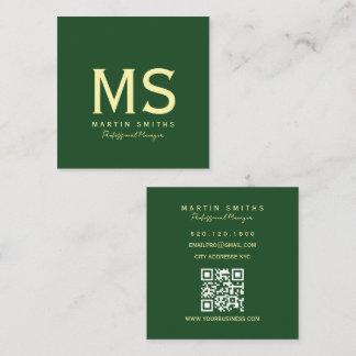 Classic royale green simple business card
