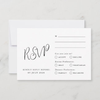 Classic Rsvp card, elegant style, minimalistic  Card