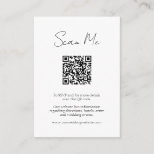 Classic RSVP QR Code Website Minimalist Wedding Enclosure Card