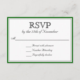 Classic RSVP with Dark Green Border Card