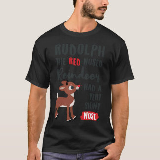 Classic Rudolph The Red Nosed Reindeer Typography T-Shirt