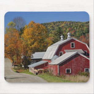 Classic rural barn and road, White Mountain Mouse Pad