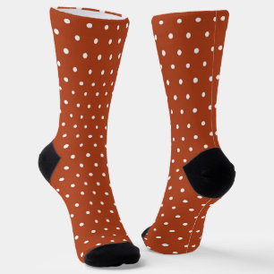 Classic Rust Orange and White Polkadot Socks
