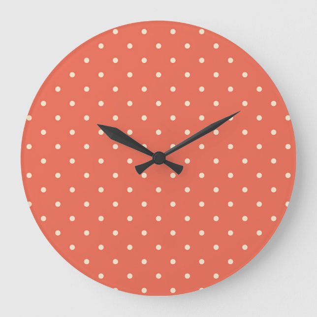 Classic Rust Polka Dot Large Clock (Front)