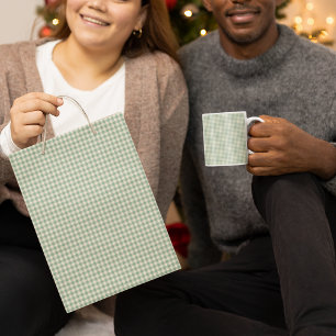 Classic Rustic Christmas Green Plaid Tartan  Small Gift Bag