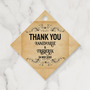 Classic Rustic Parchment Favour Tags