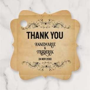 Classic Rustic Parchment Favour Tags