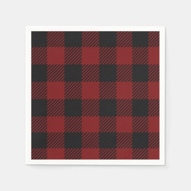 Classic Rustic Red Buffalo Plaid | Country Check Napkin (Front)