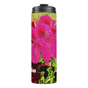classic rustic retro blooming flower thermal tumbler