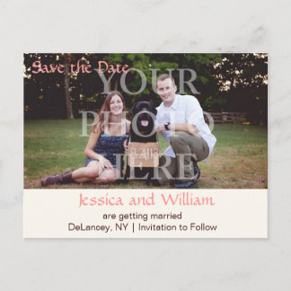 Classic Rustic Wedding Announcement Postcard