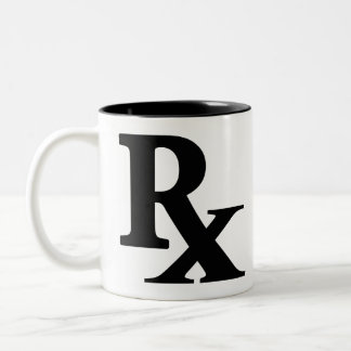 Classic Rx Pharmacy Icon print pharmacist gift Two-Tone Coffee Mug