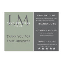 Classic Sage Green Business Branding Thank You