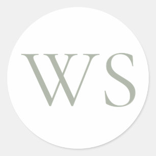 Classic Sage Green Monogram Envelope Seal