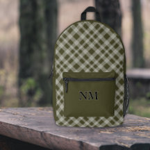 Classic Sage Green Plaid Personalised