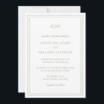Classic Sage Green QR Code Elegant Wedding Invitation<br><div class="desc">Classic style sage green wedding invitation featuring a simple and minimal design with your monogram at the top and your event details surrounded by a double border. The fonts alternate between and elegant script, a traditional serif and minimalist sans serif fonts. The back has your guest details along with an...</div>