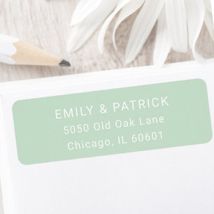 Classic Sage Green Simple Typography Address Return Address Label