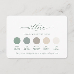 Classic Sage Green Wedding Attire Card