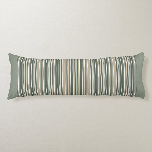 Classic Sage Stripes Body Cushion (Front)