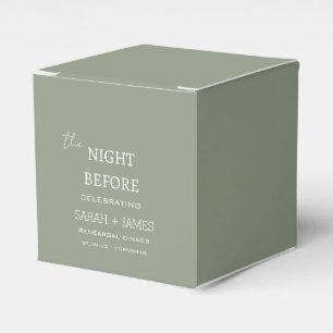 Classic Sage the Night Before Rehearsal Dinner  Favour Box