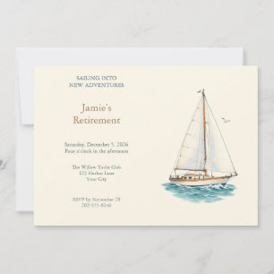 Classic Sailboat Retirement Party Invitation