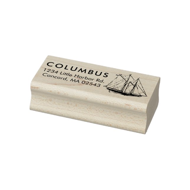 Classic Sailing the Sea Ship Return Address Rubber Stamp (Stamp)