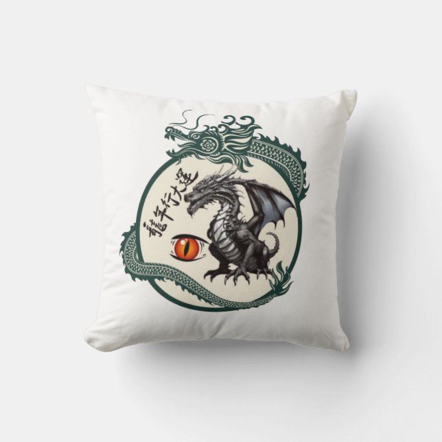 Classic samurai dragon  cushion (Front)