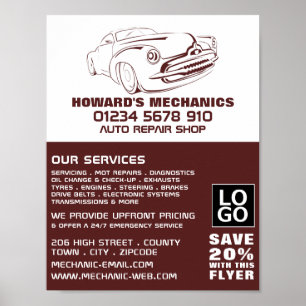 Classic Sangria Red, Auto Mechanic/Repairs Advert Poster