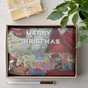 Classic Santa - Checking It Twice Holiday Artwork Tissue Paper