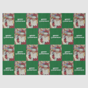 Classic Santa - Checking It Twice Holiday Green Tissue Paper