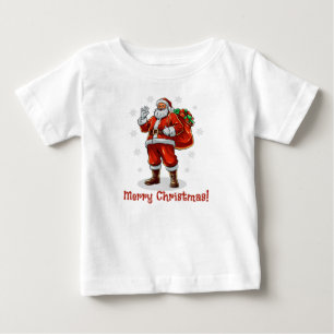 Classic Santa Claus bringing Christmas presents Baby T-Shirt