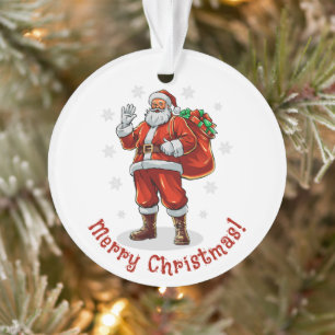 Classic Santa Claus bringing Christmas presents Ornament