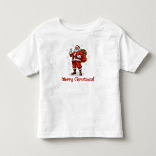 Classic Santa Claus bringing Christmas presents Toddler T-Shirt