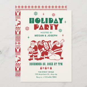 Classic santa claus christmas holiday invitation