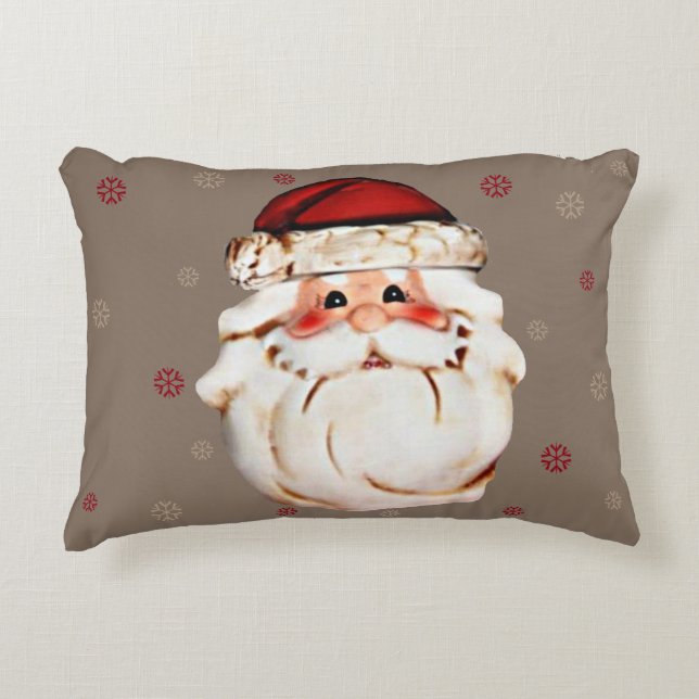 Classic Santa Claus Face Decorative Cushion (Front)